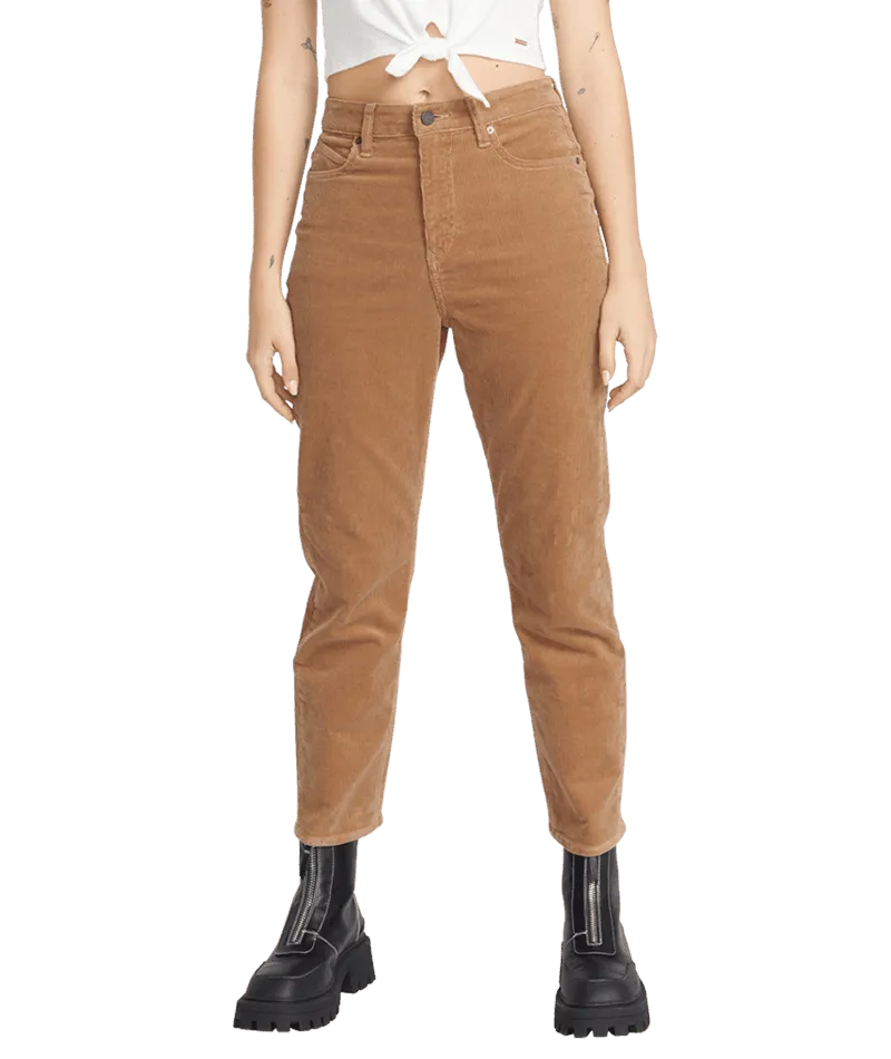 VOLCOM Women's Stoned Straight Corduroy Pants Mocha