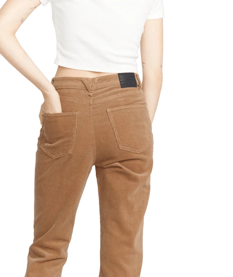 VOLCOM Women's Stoned Straight Corduroy Pants Mocha