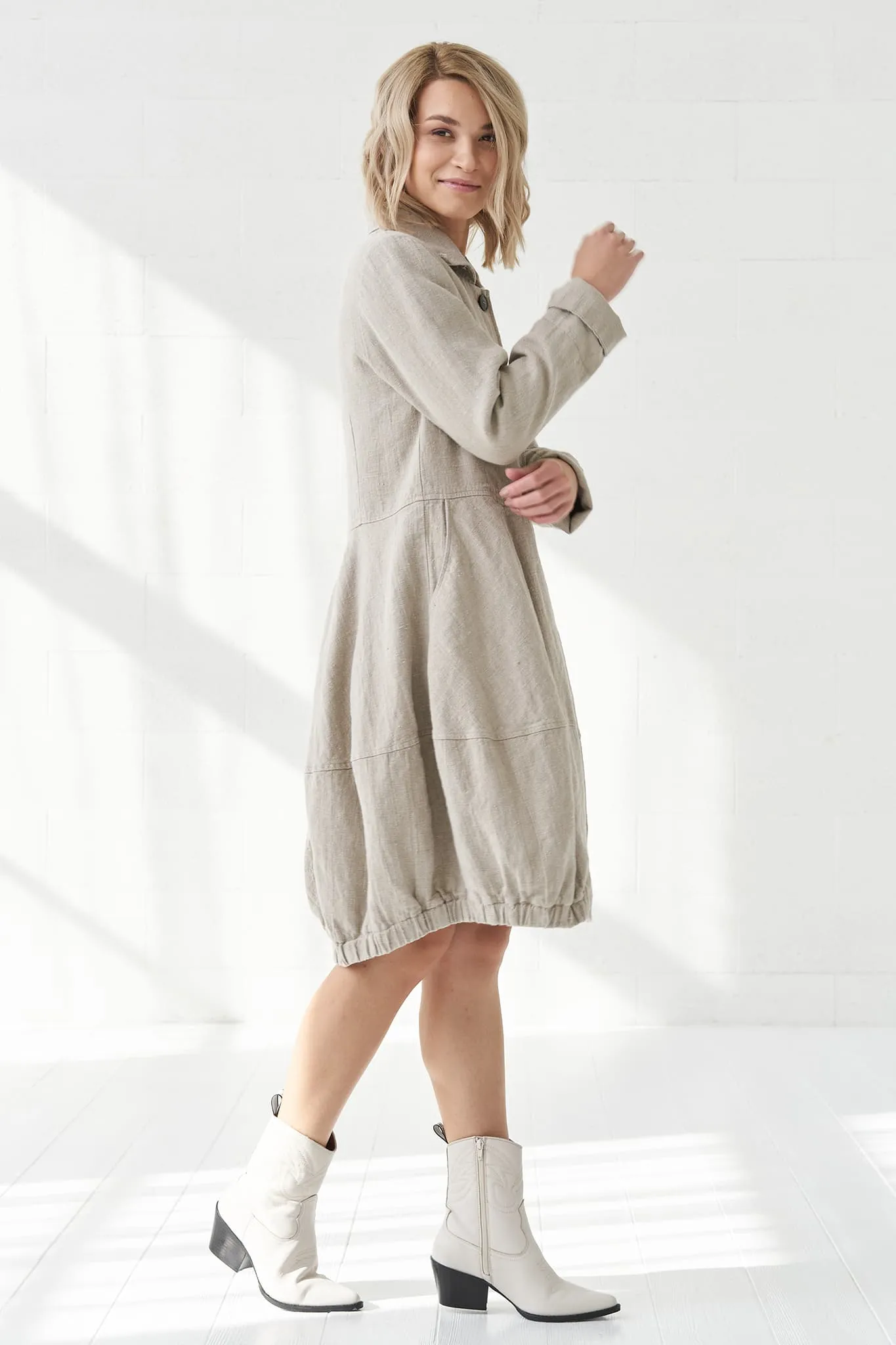 Warm linen coat Evelina