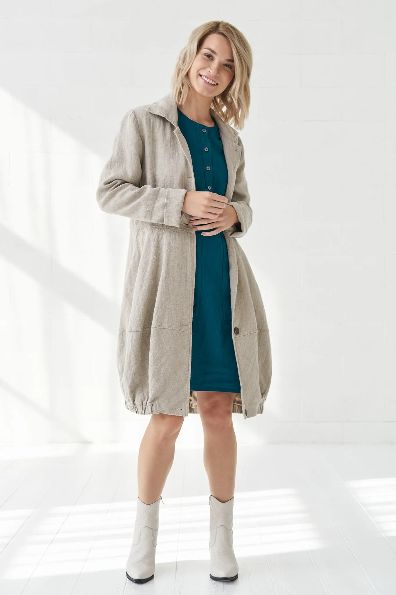 Warm linen coat Evelina