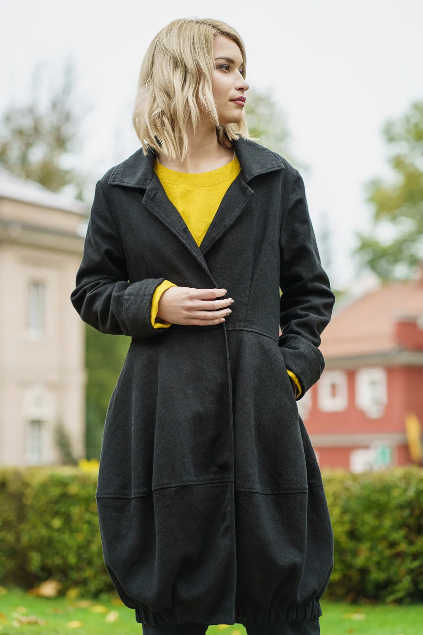 Warm linen coat Evelina