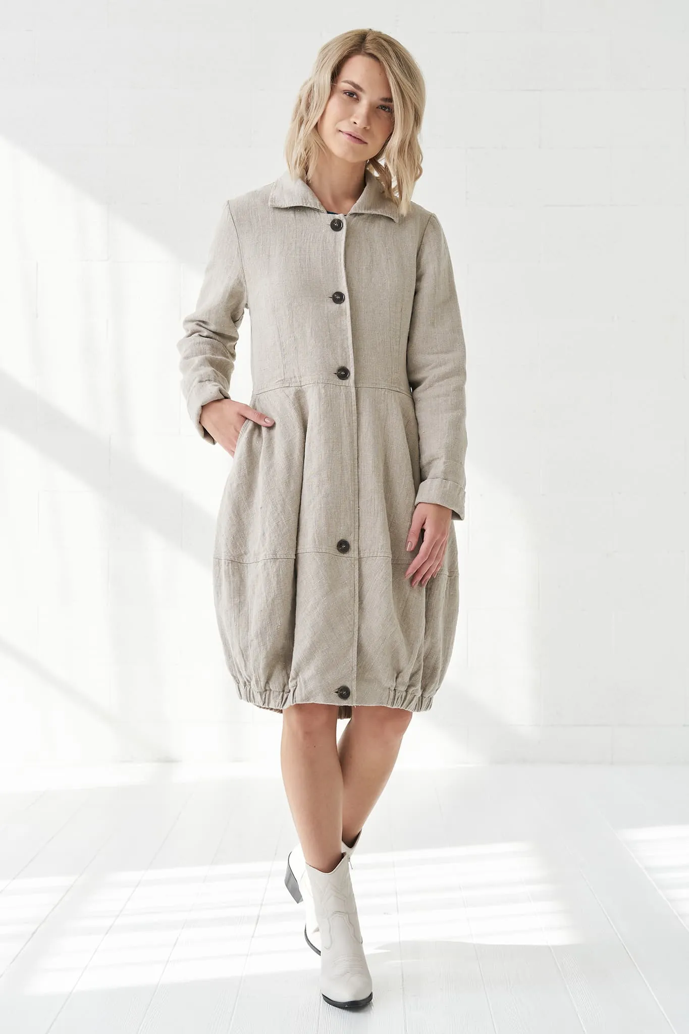Warm linen coat Evelina