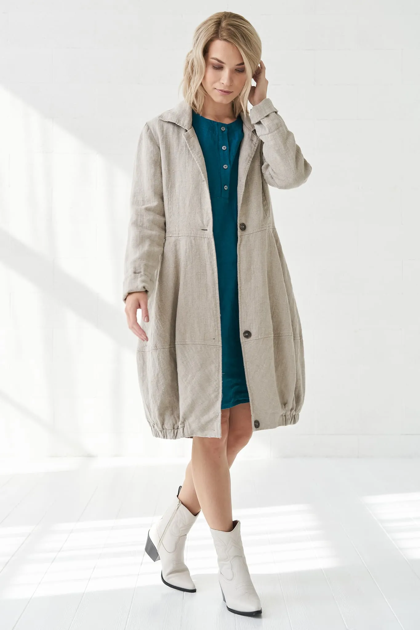 Warm linen coat Evelina