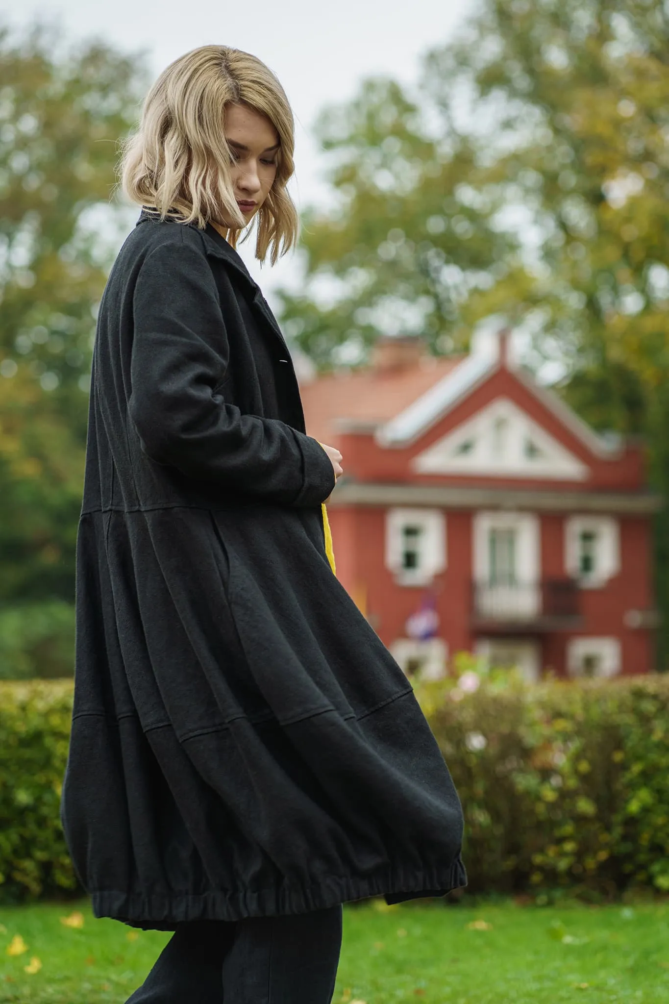 Warm linen coat Evelina