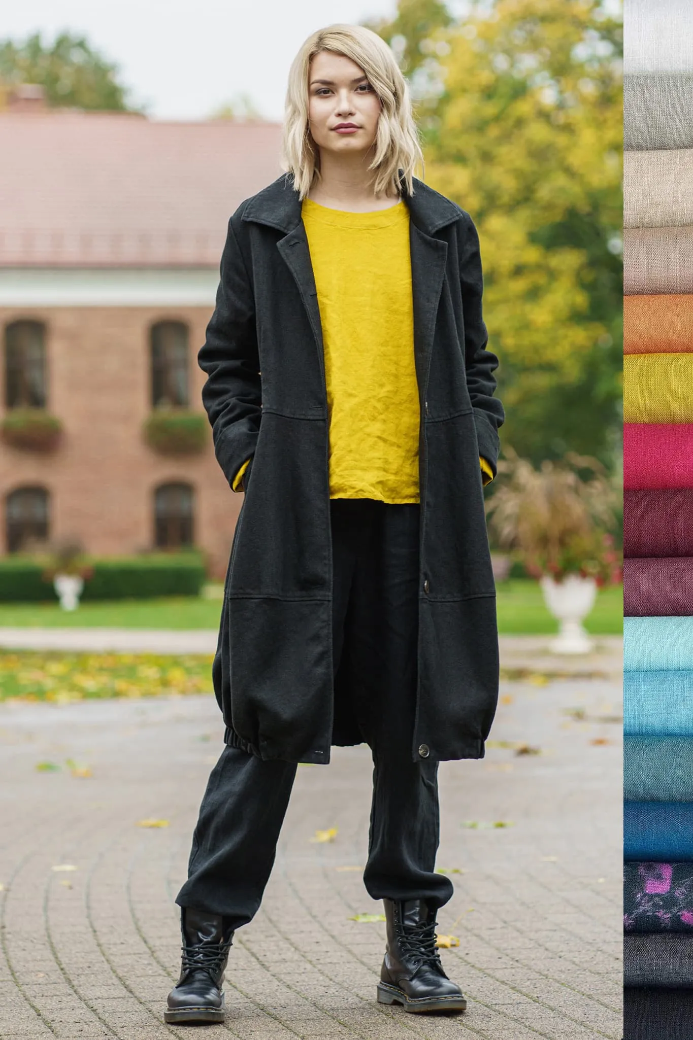 Warm linen coat Evelina