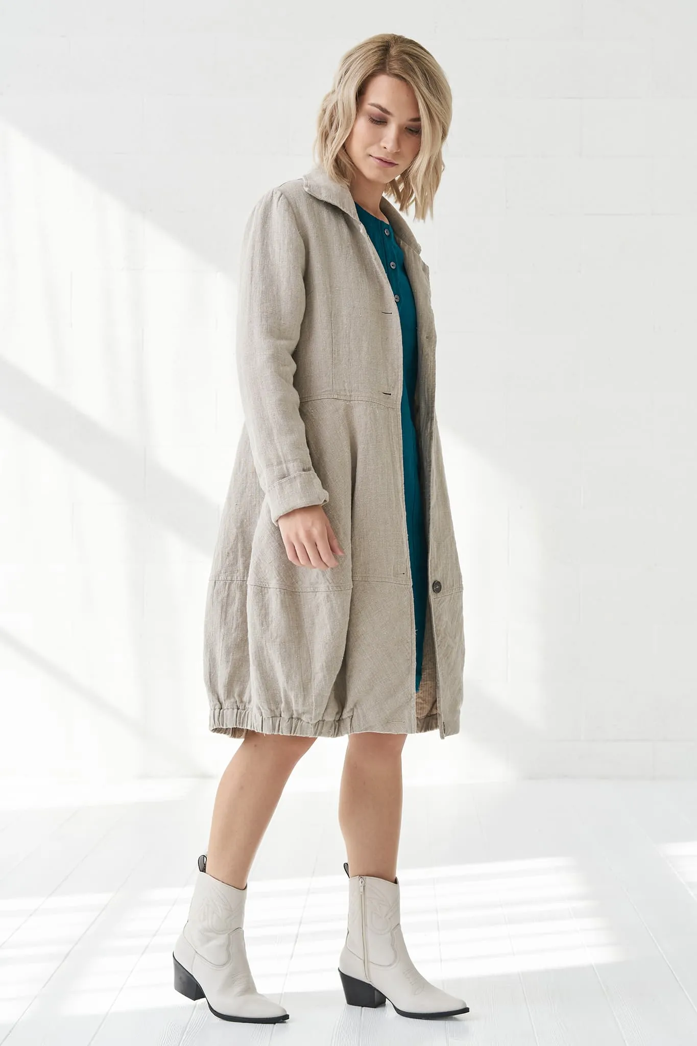 Warm linen coat Evelina