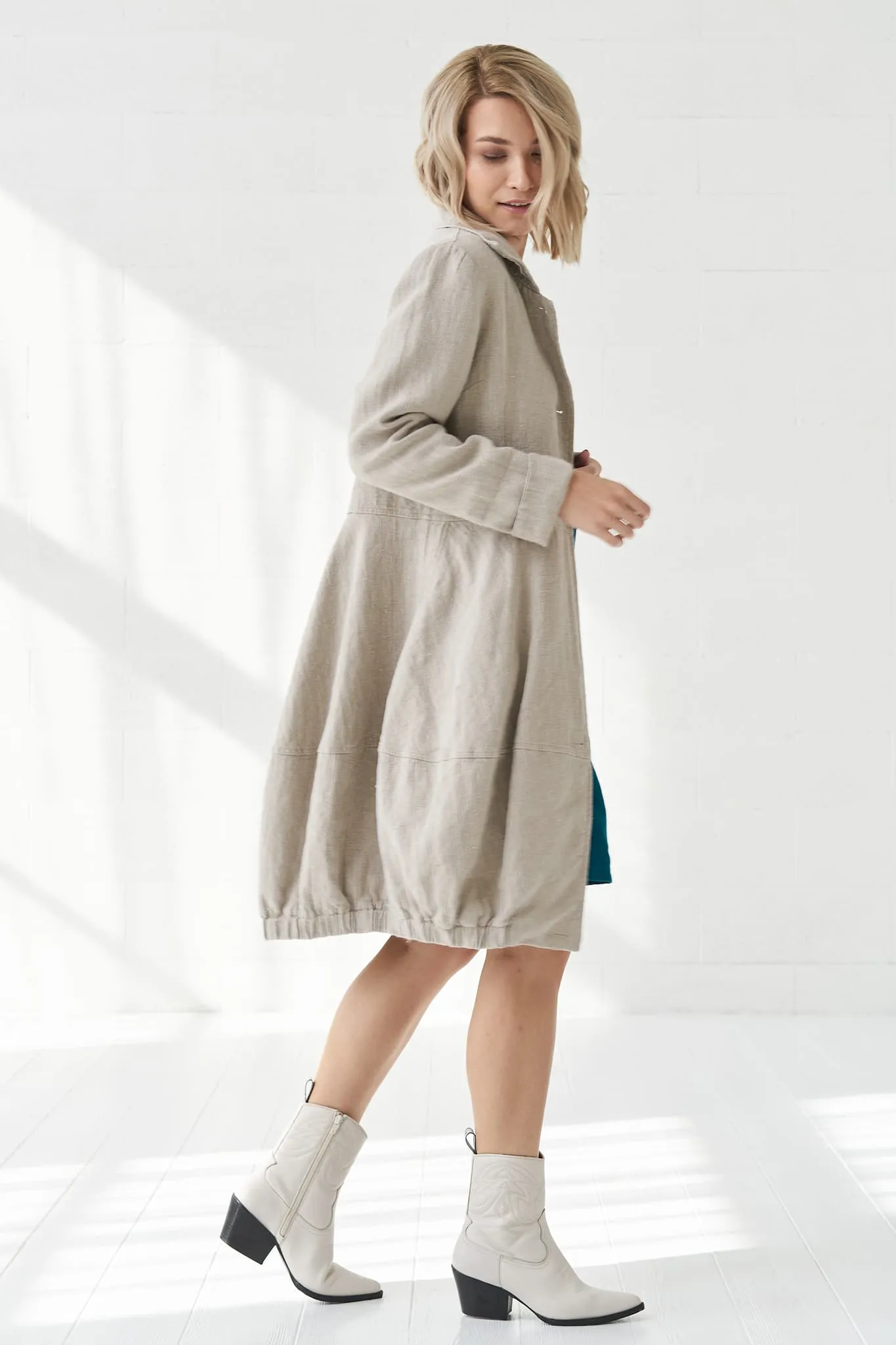 Warm linen coat Evelina