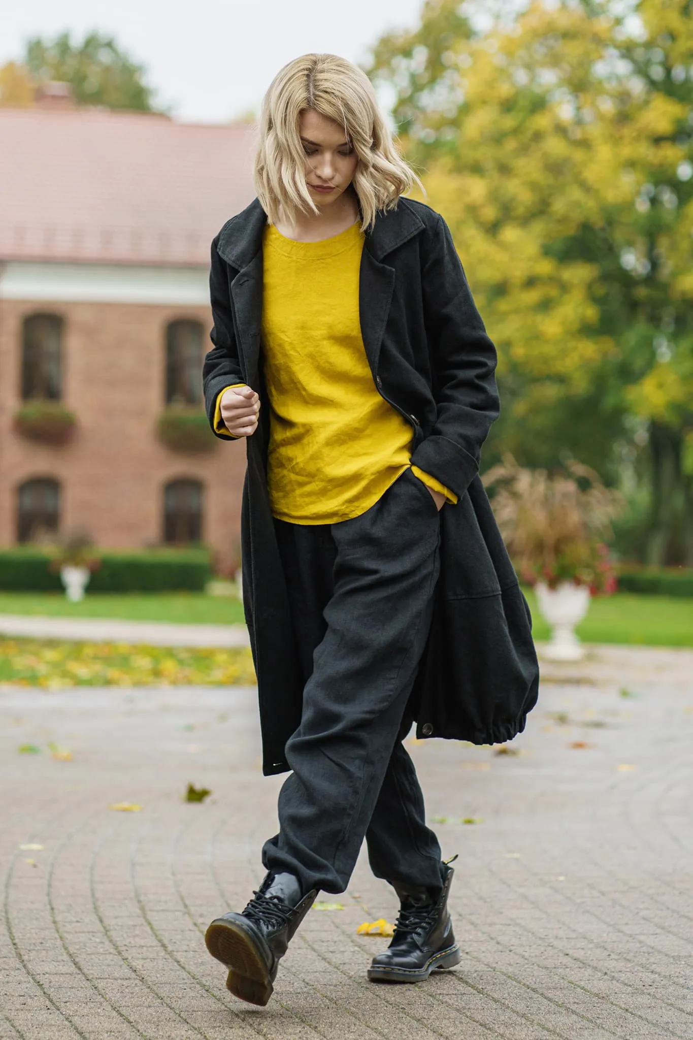 Warm linen coat Evelina