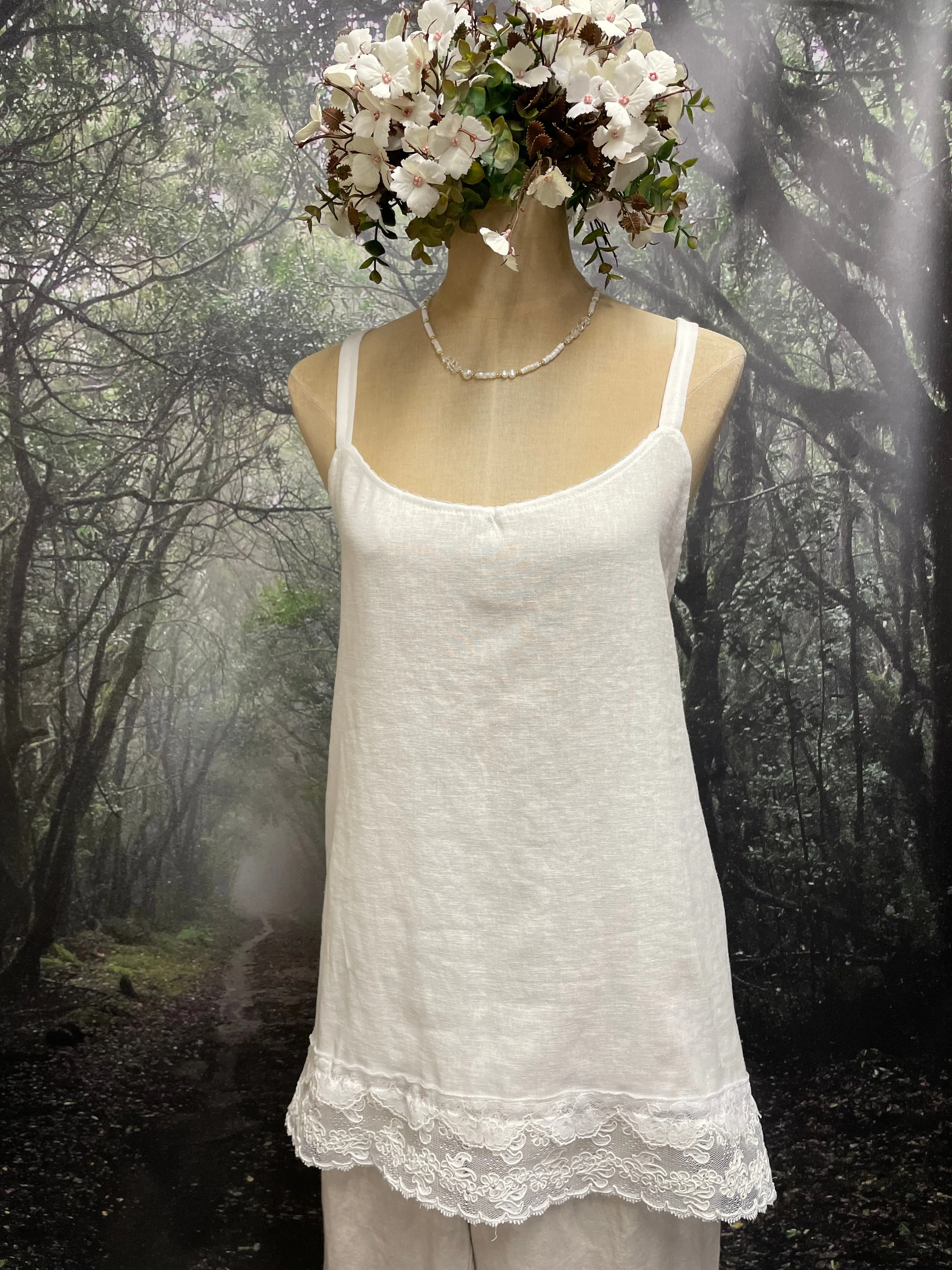 White linen cami
