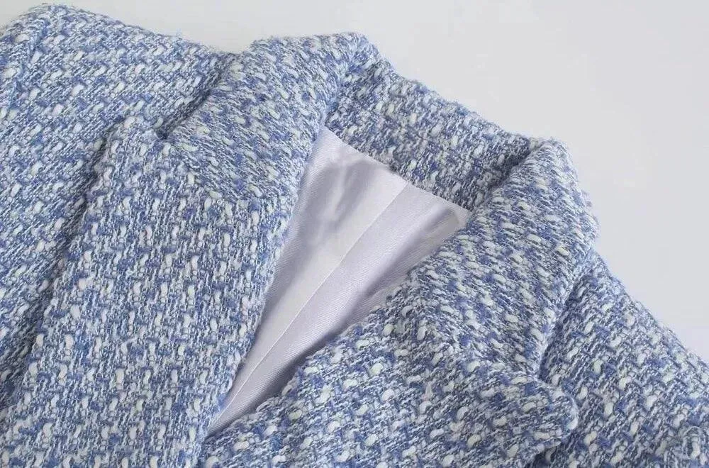 Women's Double-Breasted Tweed Blazer