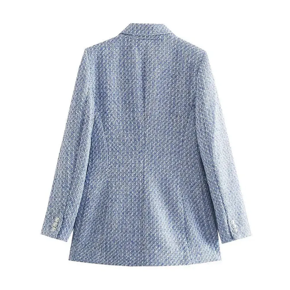 Women's Double-Breasted Tweed Blazer