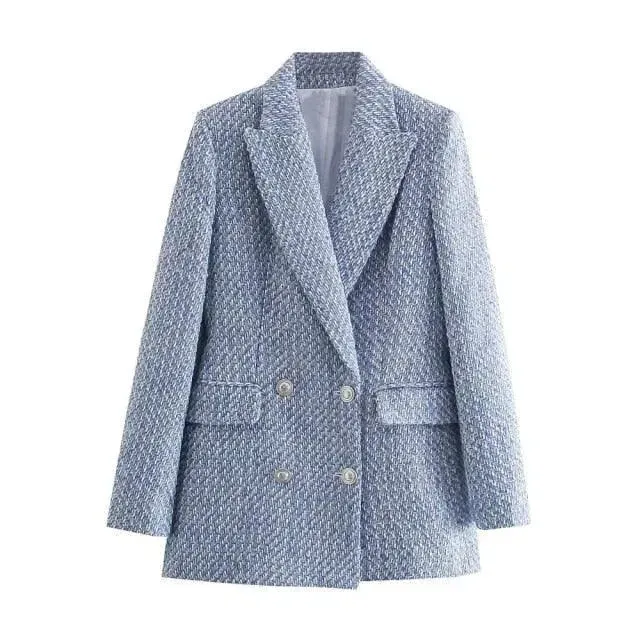 Women's Double-Breasted Tweed Blazer