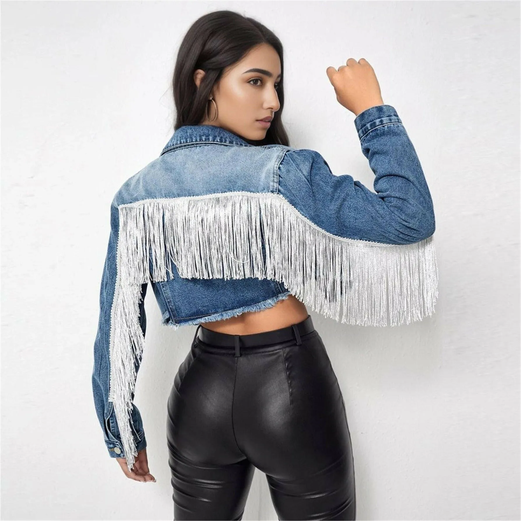 Women's Tassel Denim Short Jacket