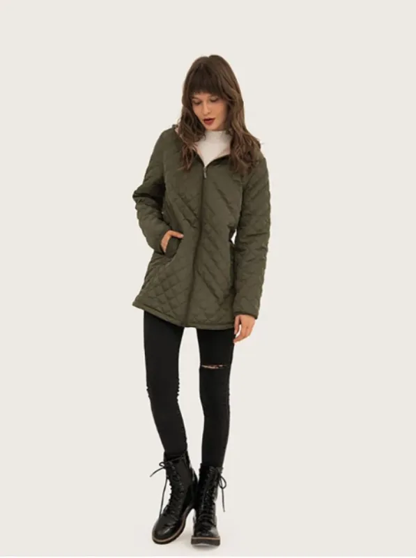 Women's Winter Casual Hooded Zipper Parka