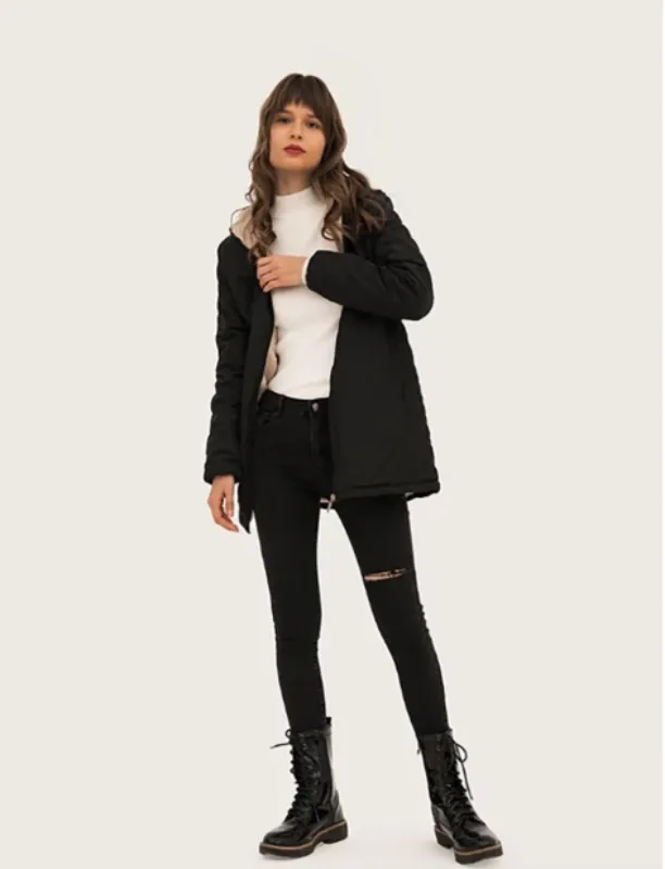 Women's Winter Casual Hooded Zipper Parka