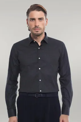 WSS Green Self Patterned Slimfit Shirt  - Singen