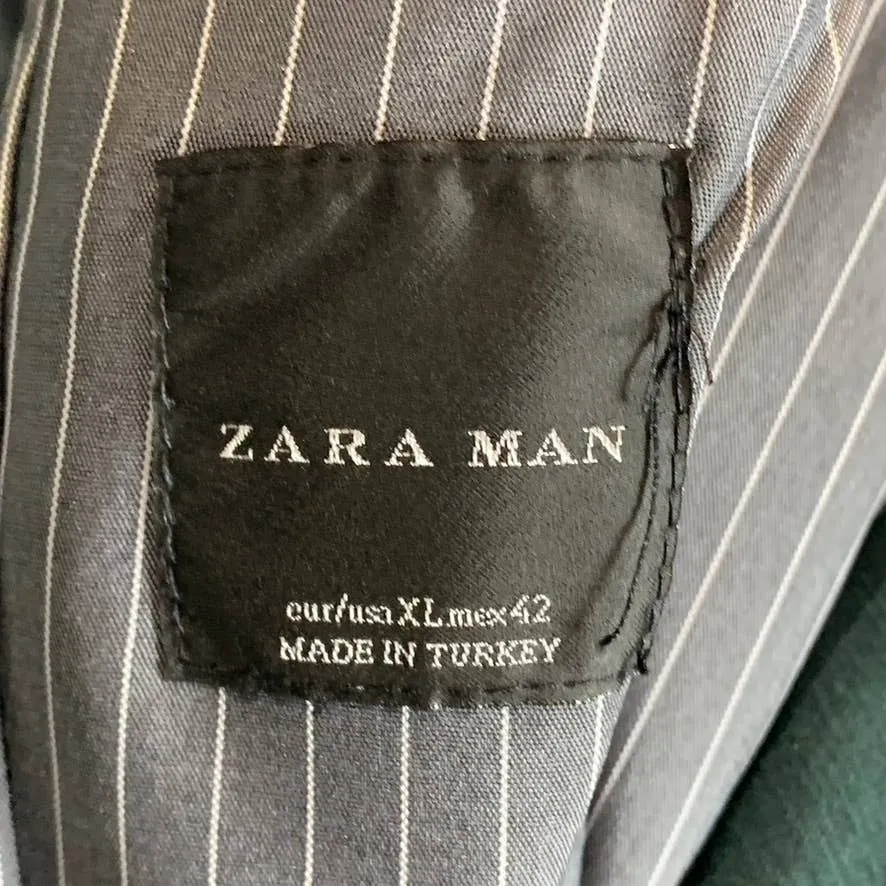 ZARA MAN Men's Green Straight-Fit One-Button Blazer SZ XL
