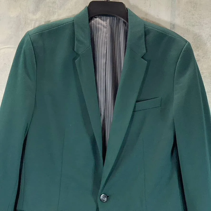 ZARA MAN Men's Green Straight-Fit One-Button Blazer SZ XL