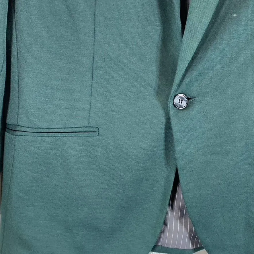 ZARA MAN Men's Green Straight-Fit One-Button Blazer SZ XL