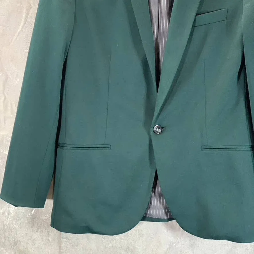 ZARA MAN Men's Green Straight-Fit One-Button Blazer SZ XL